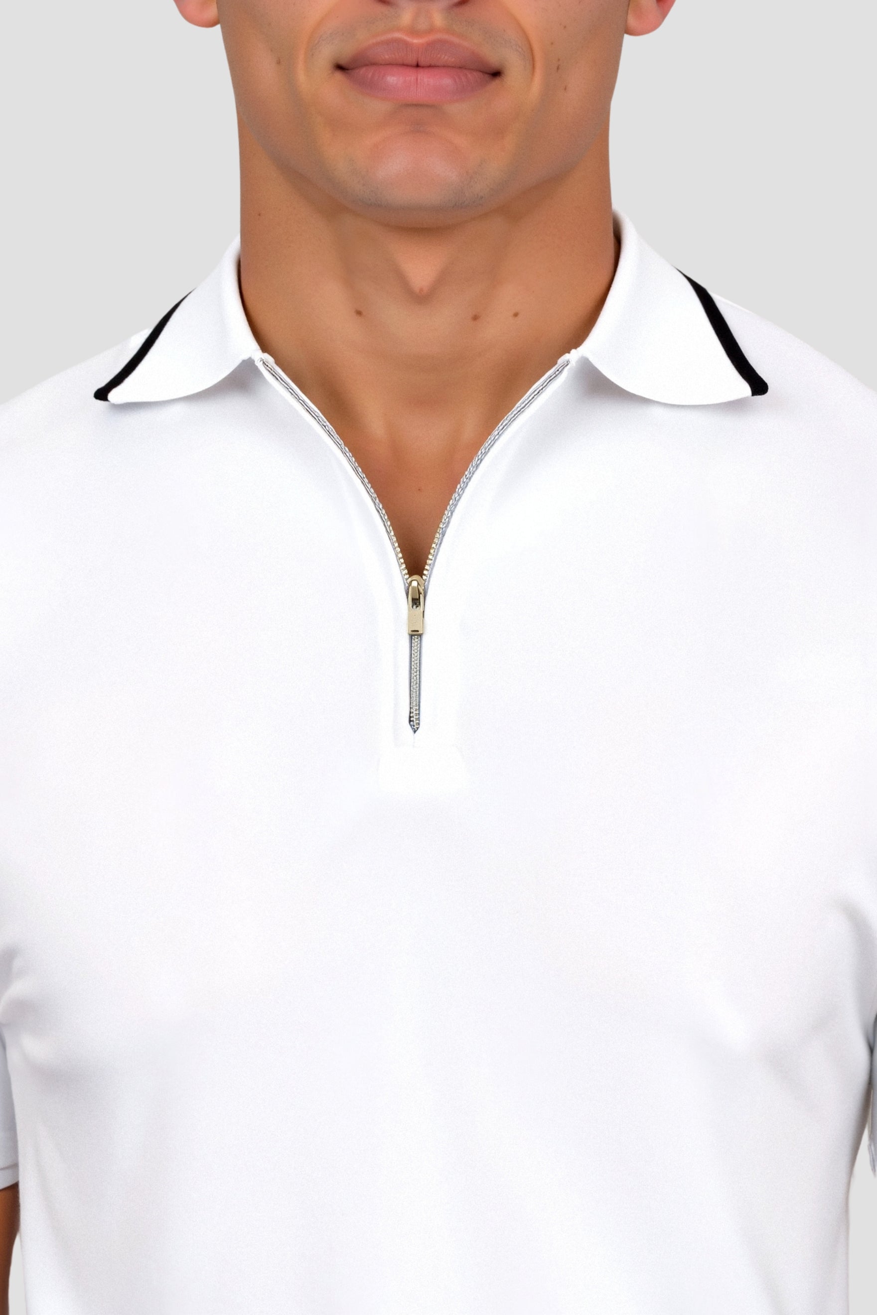 NOBA Knitted Quarter Zip Golf Polo