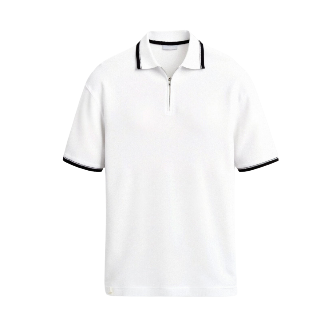 NOBA Knitted Quarter Zip Golf Polo
