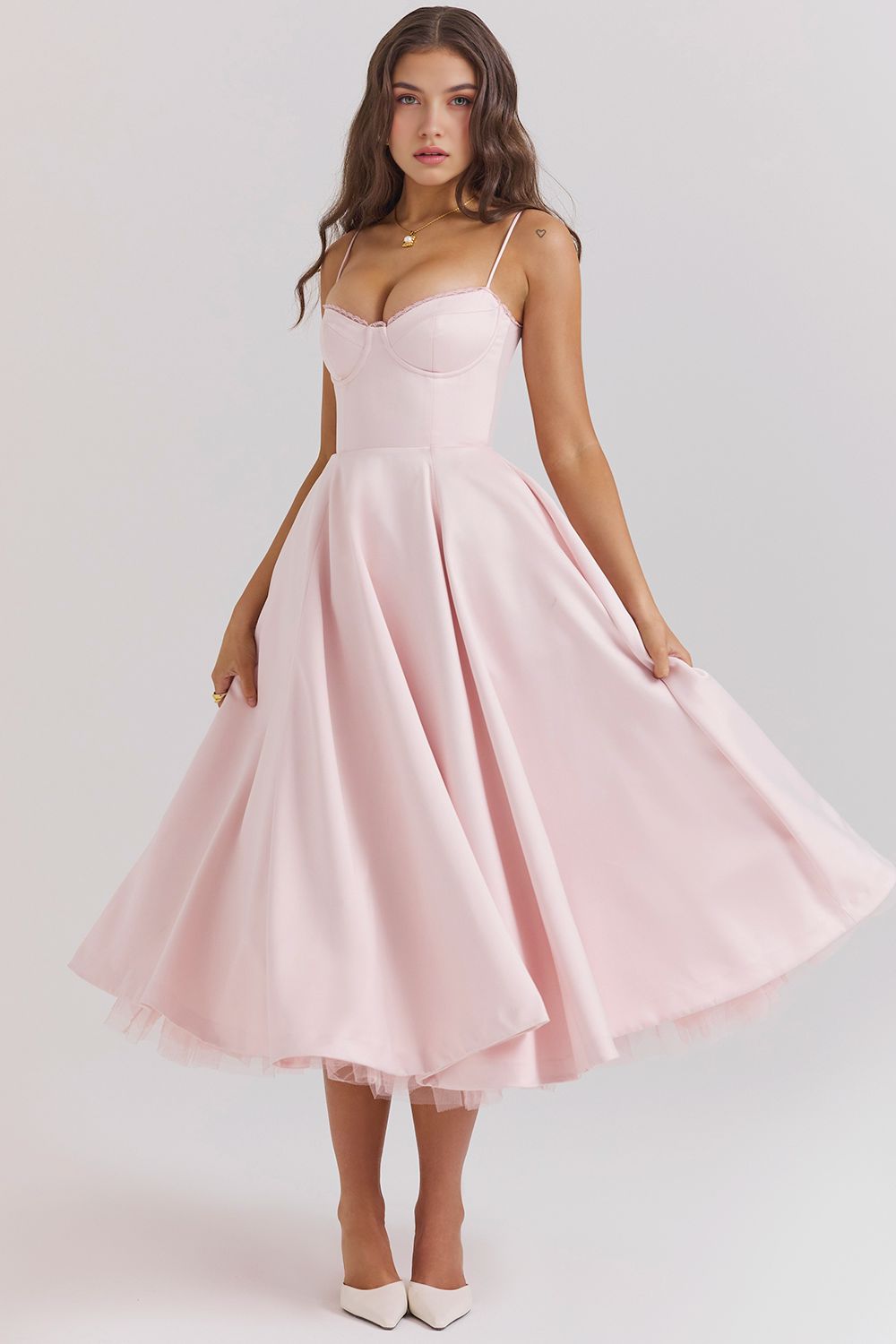 Retro Abendkleid mit Petticoat Retro Abendkleid mit Petticoat Rosa Chic 